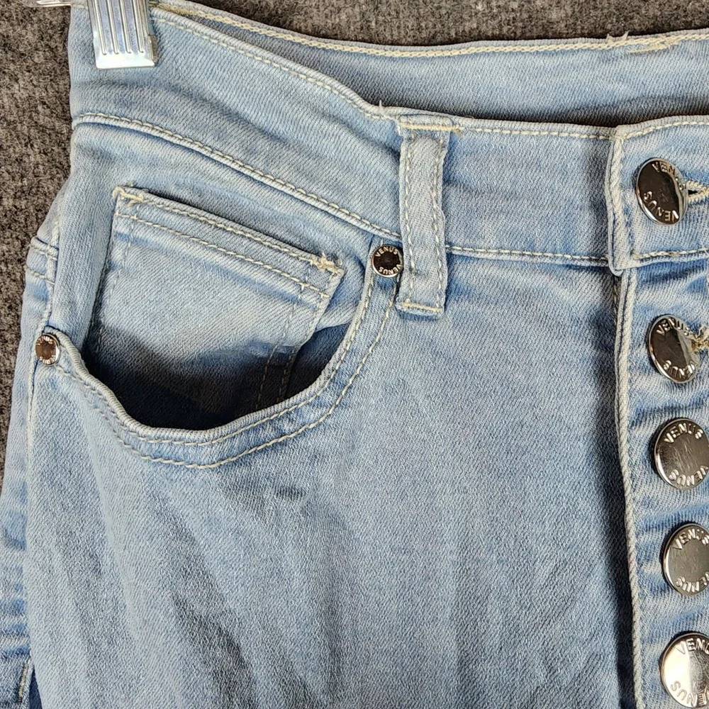 Venus Jeans Womens 2 Bell Bottom Button Fly Light Blue Flare EUC